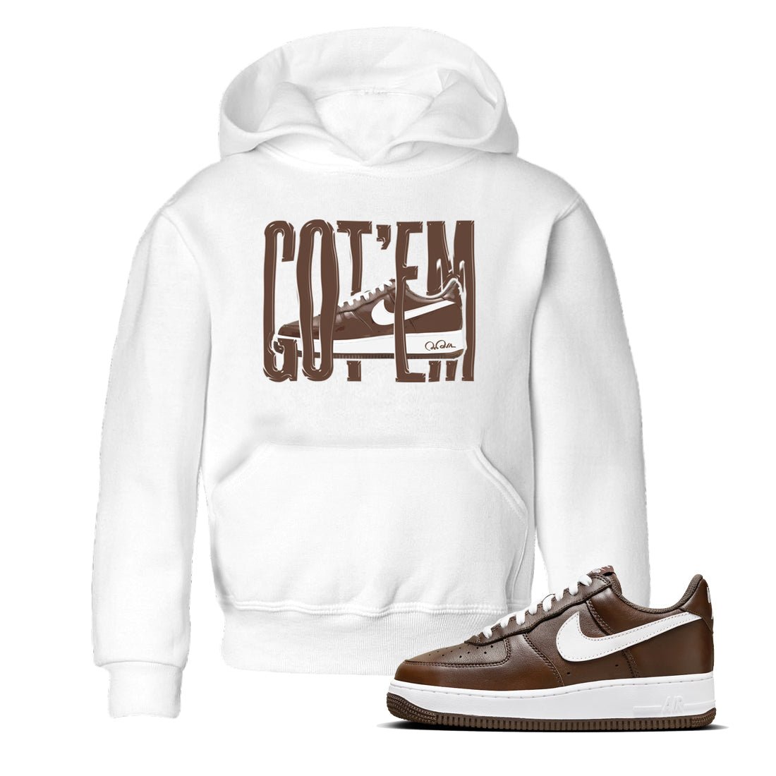Air Force Low Chocolate shirt to match jordans Wiggling Gotem sneaker tees chocolate Nike Air Force Low Chocolate SNRT Sneaker Release Tees Baby Toddler White 1 T-Shirt