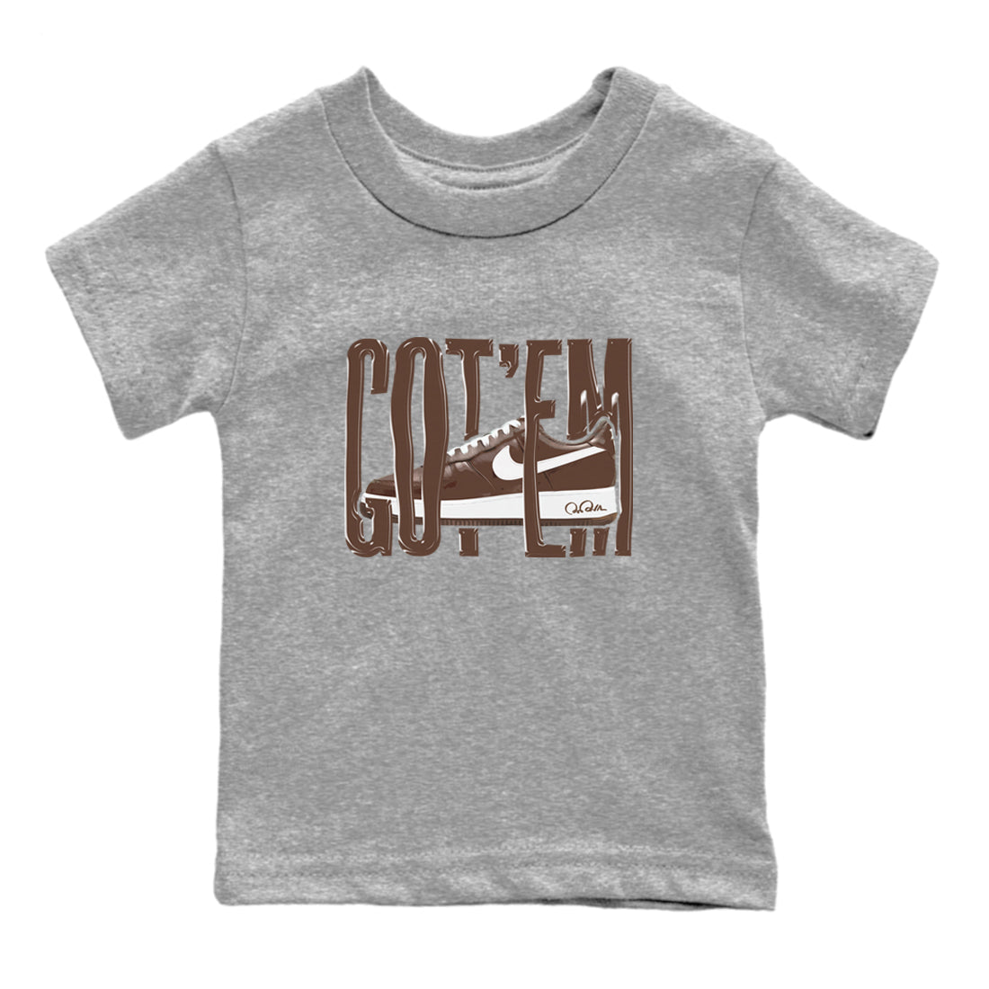 Air Force Low Chocolate shirt to match jordans Wiggling Gotem sneaker tees chocolate Nike Air Force Low Chocolate SNRT Sneaker Release Tees Baby Toddler Heather Grey 2 T-Shirt
