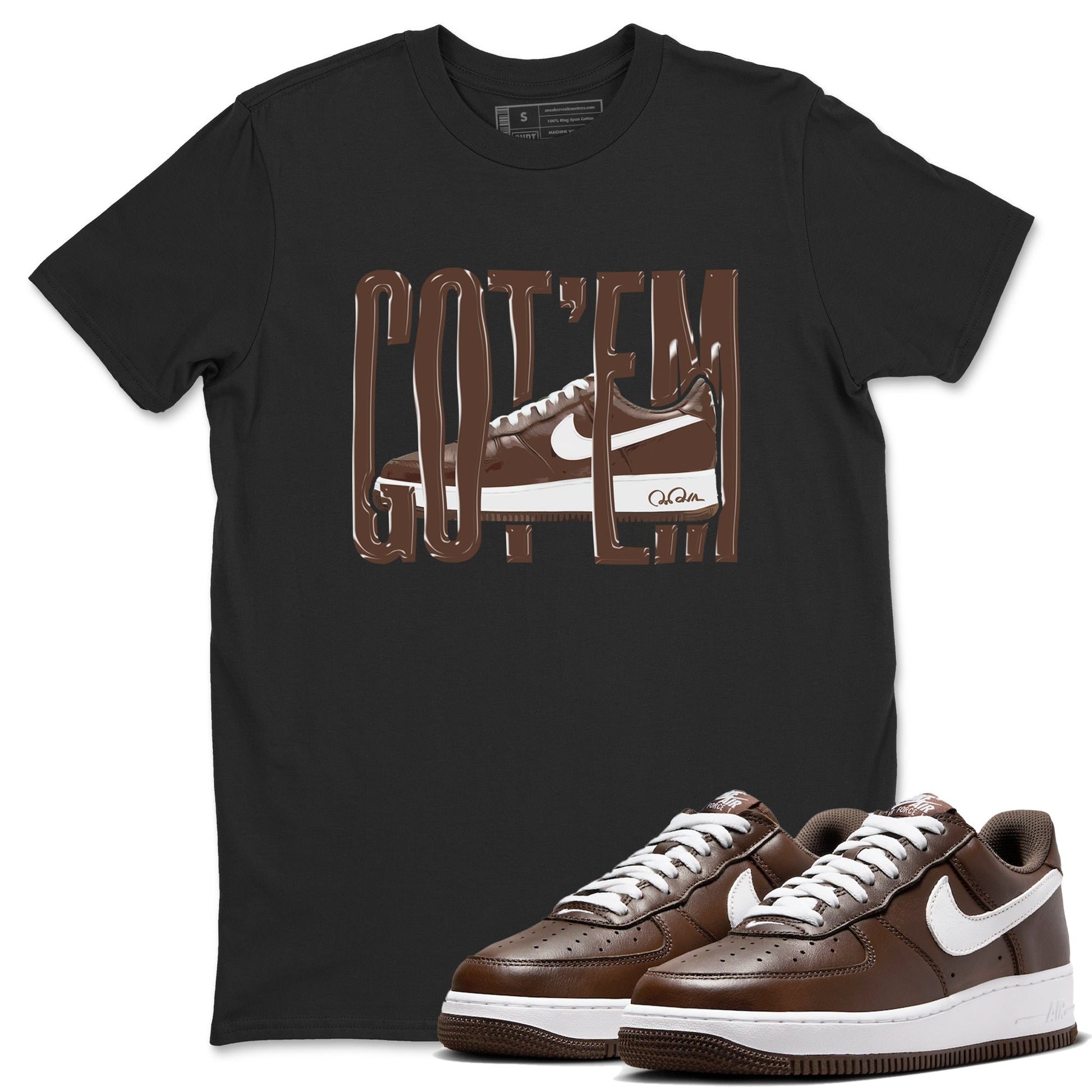 Air Force Low Chocolate shirt to match jordans Wiggling Gotem sneaker tees chocolate Nike Air Force Low Chocolate SNRT Sneaker Release Tees Unisex Black 1 T-Shirt