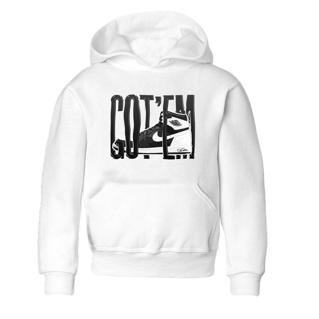 1s Black White shirt to match jordans Wiggling Gotem sneaker tees Air Jordan 1 High OG Black White SNRT sneaker release tees baby toddler White 2 cotton Shirt