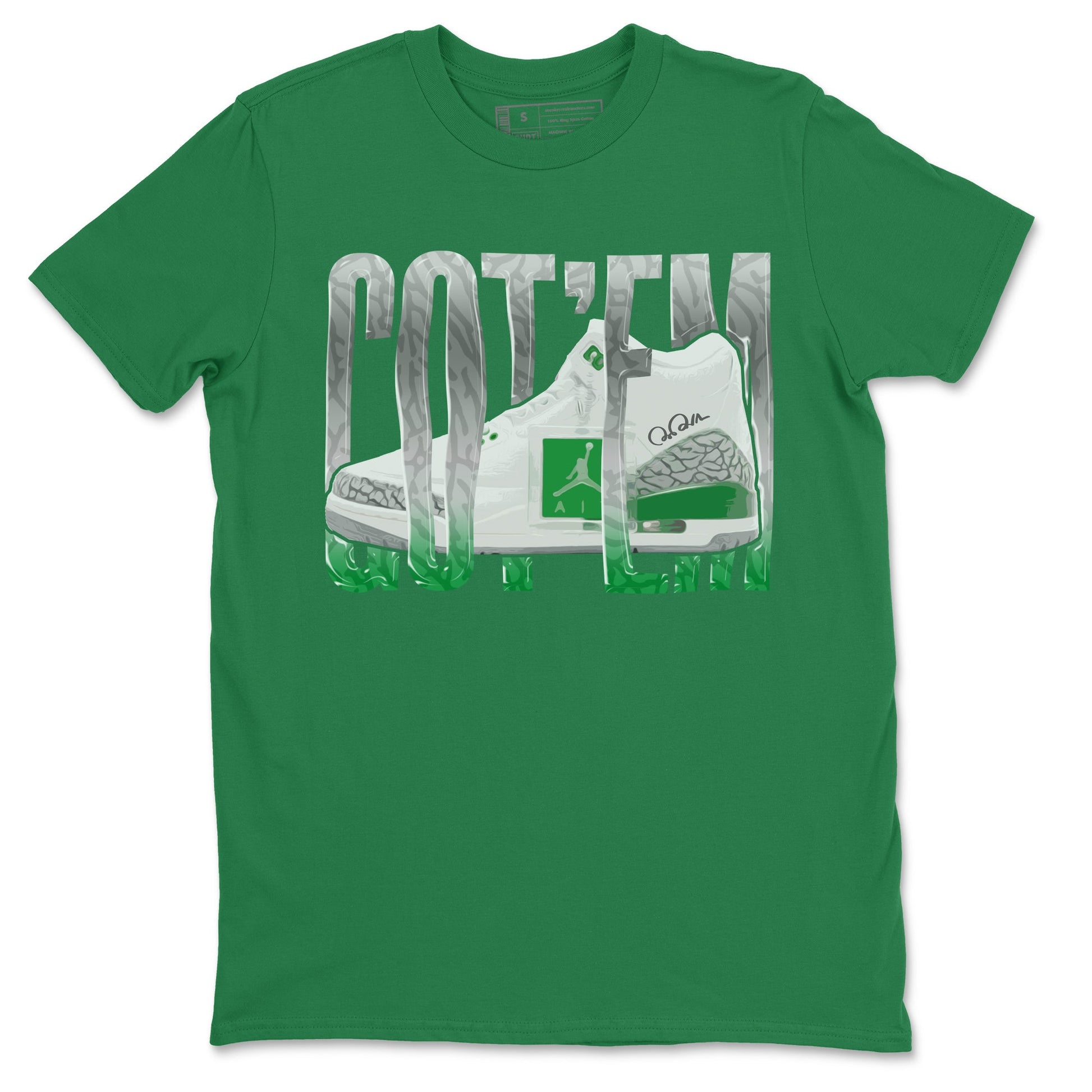 Air Jordan 3 Lucky Green Sneaker Match Tees Wiggling Gotem Sneaker Tees AJ3 Lucky Green Sneaker Release Tees Unisex Shirts Kelly Green 2