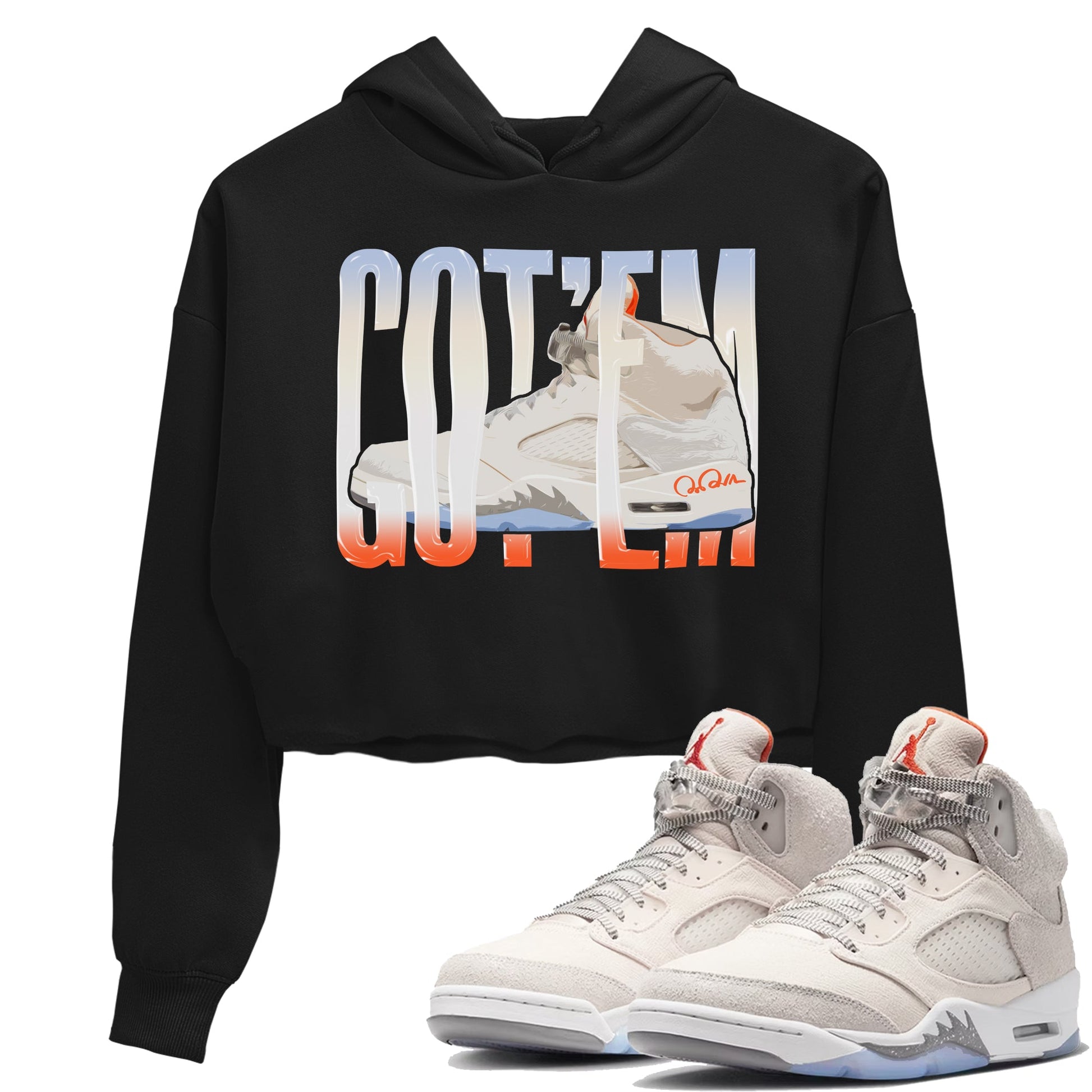 Air Jordan 5 Craft Sneaker Match Tees Wiggling Gotem Sneaker Tees AJ5 SE Craft Sneaker Release Tees Women's Shirts Black 1