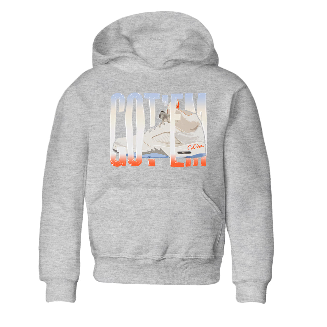 Air Jordan 5 Craft Sneaker Match Tees Wiggling Gotem Sneaker Tees AJ5 SE Craft Sneaker Release Tees Kids Shirts Heather Grey 2