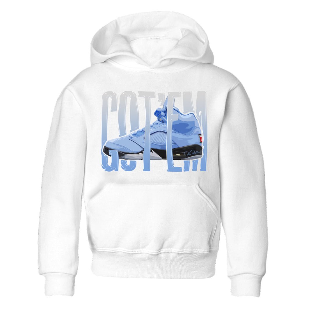 Jordan 5 UNC Jordan Shirts Wiggling Gotem Sneaker Tees AJ5 UNC Sneaker Release Tees Kids Shirts White 2