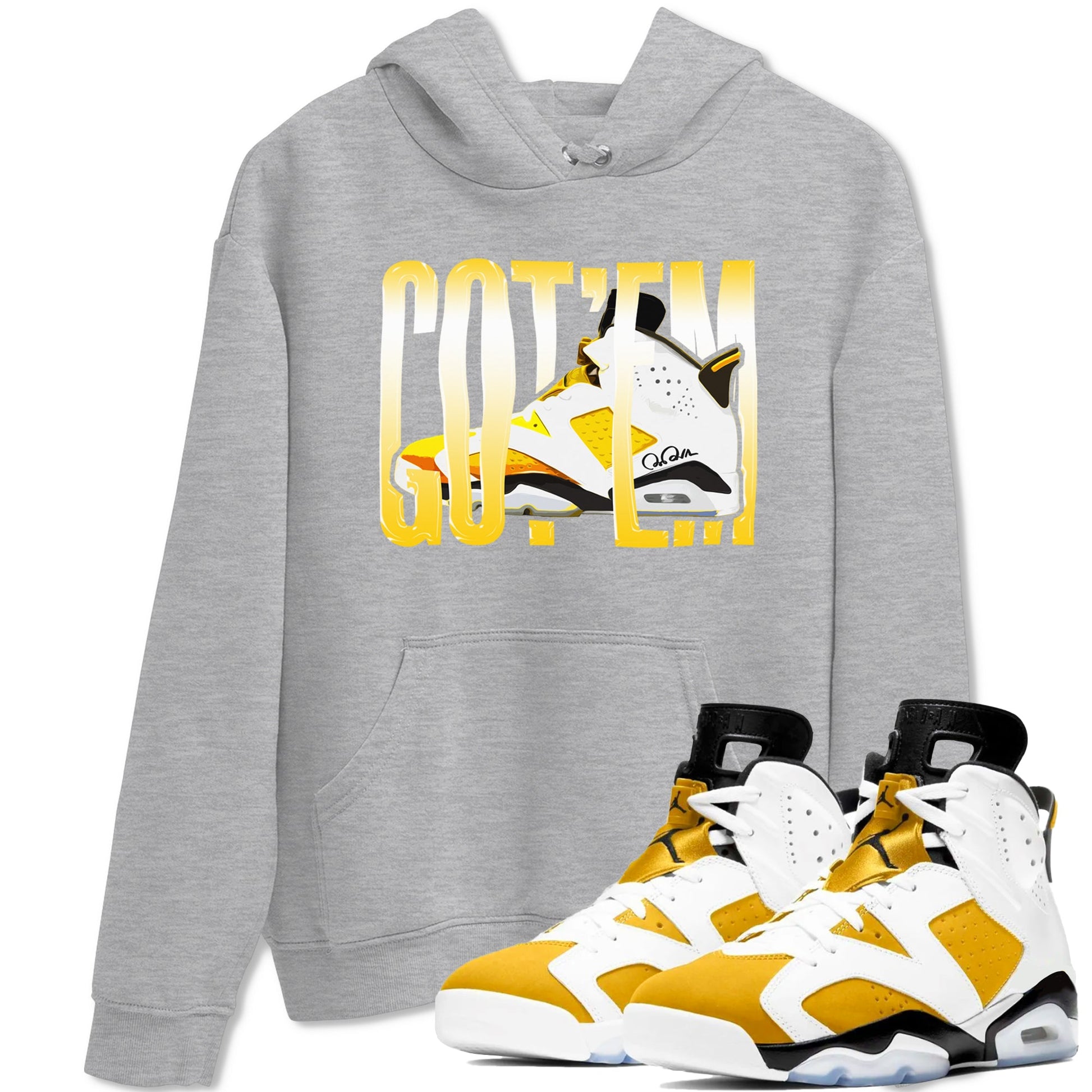Air Jordan 6 Yellow Ochre shirt to match jordans Wiggling Gotem sneaker tees AJ6 Yellow Ochre SNRT Sneaker Release Tees Unisex Heather Grey 1 T-Shirt