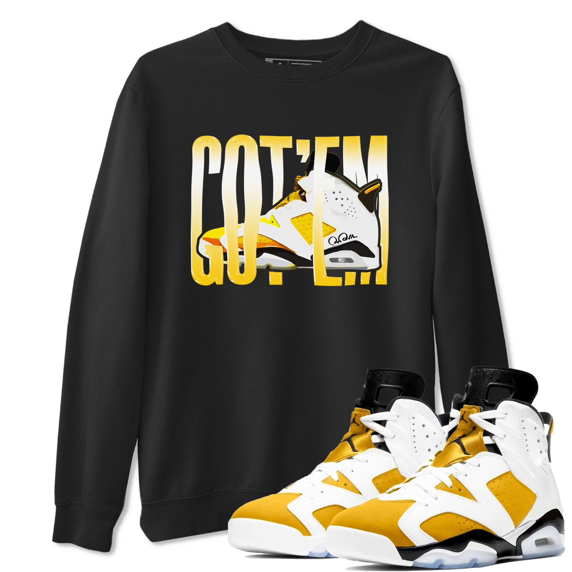 Air Jordan 6 Yellow Ochre shirt to match jordans Wiggling Gotem sneaker tees AJ6 Yellow Ochre SNRT Sneaker Release Tees Unisex Black 1 T-Shirt