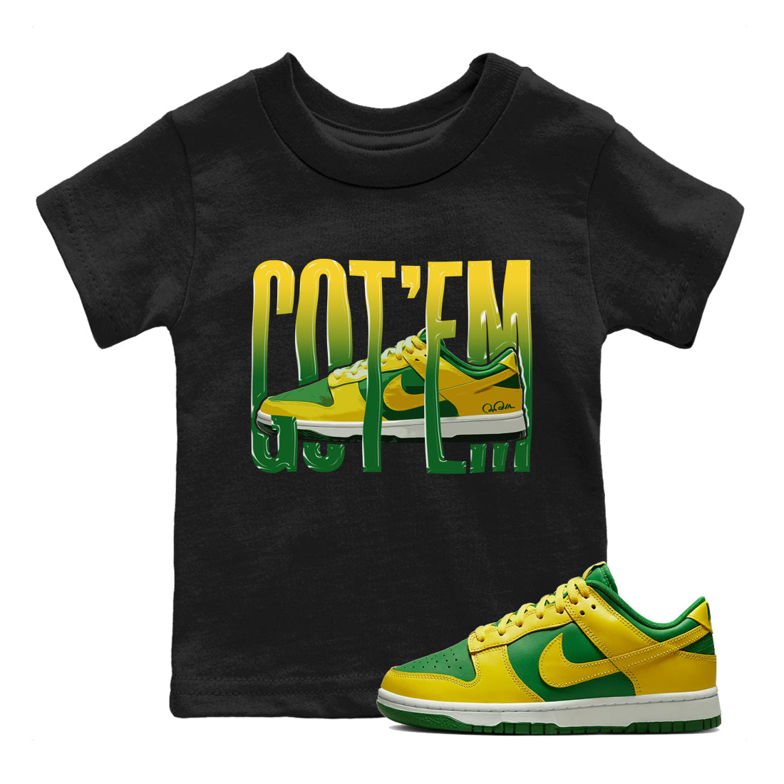 Dunk Reverse Brazil Sneaker Match Tees Wiggling Gotem Sneaker Tees Dunk Reverse Brazil Sneaker Release Tees Kids Shirts