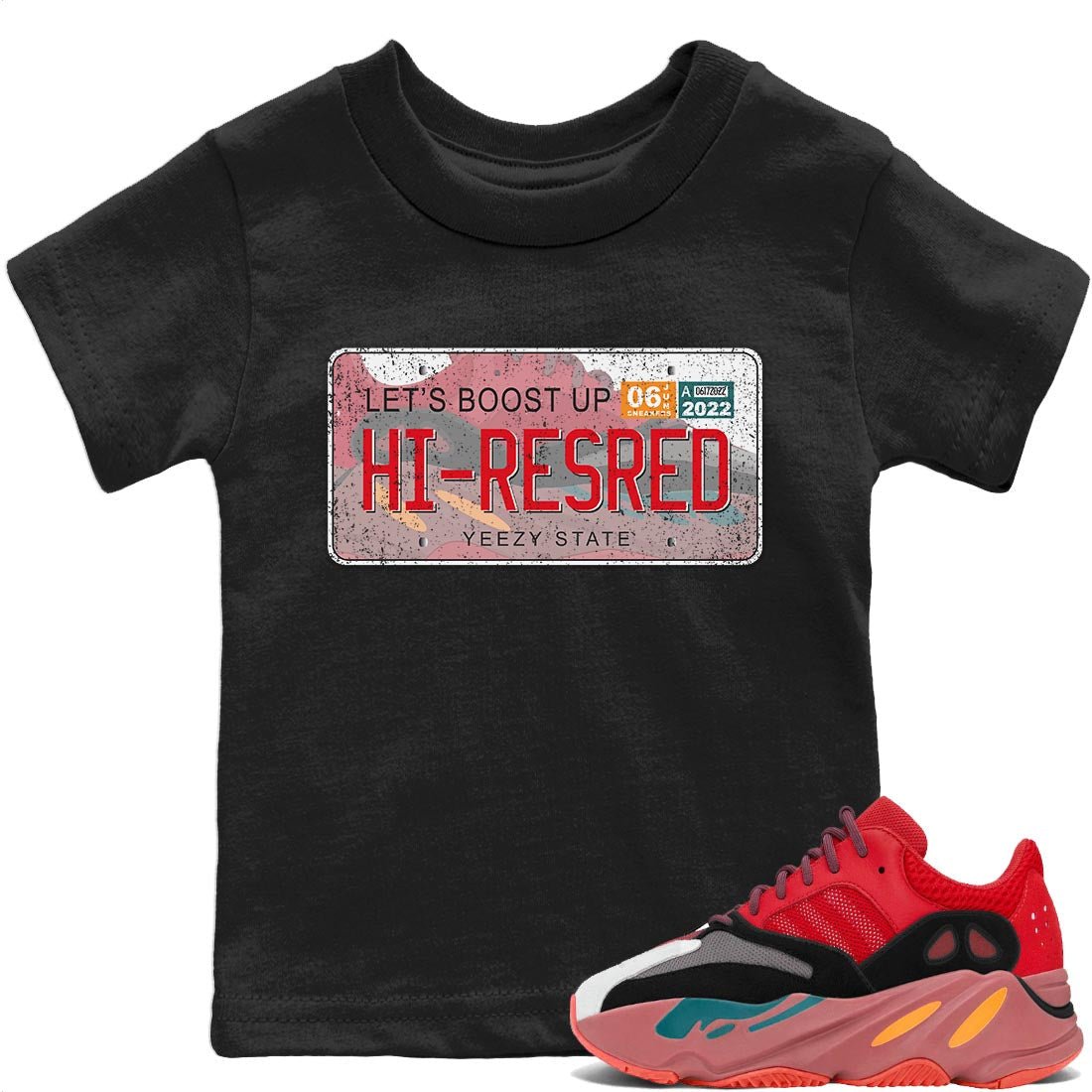 Yeezy 700 Hi-Res Red Sneaker Match Tees Yeezy Plate Sneaker Tees Yeezy 700 Hi-Res Red Sneaker Release Tees Kids Shirts