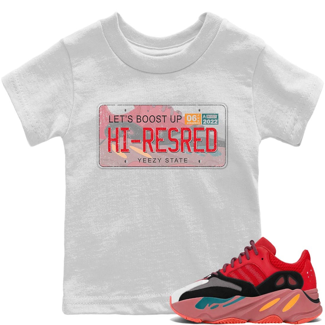 Yeezy 700 Hi-Res Red Sneaker Match Tees Yeezy Plate Sneaker Tees Yeezy 700 Hi-Res Red Sneaker Release Tees Kids Shirts