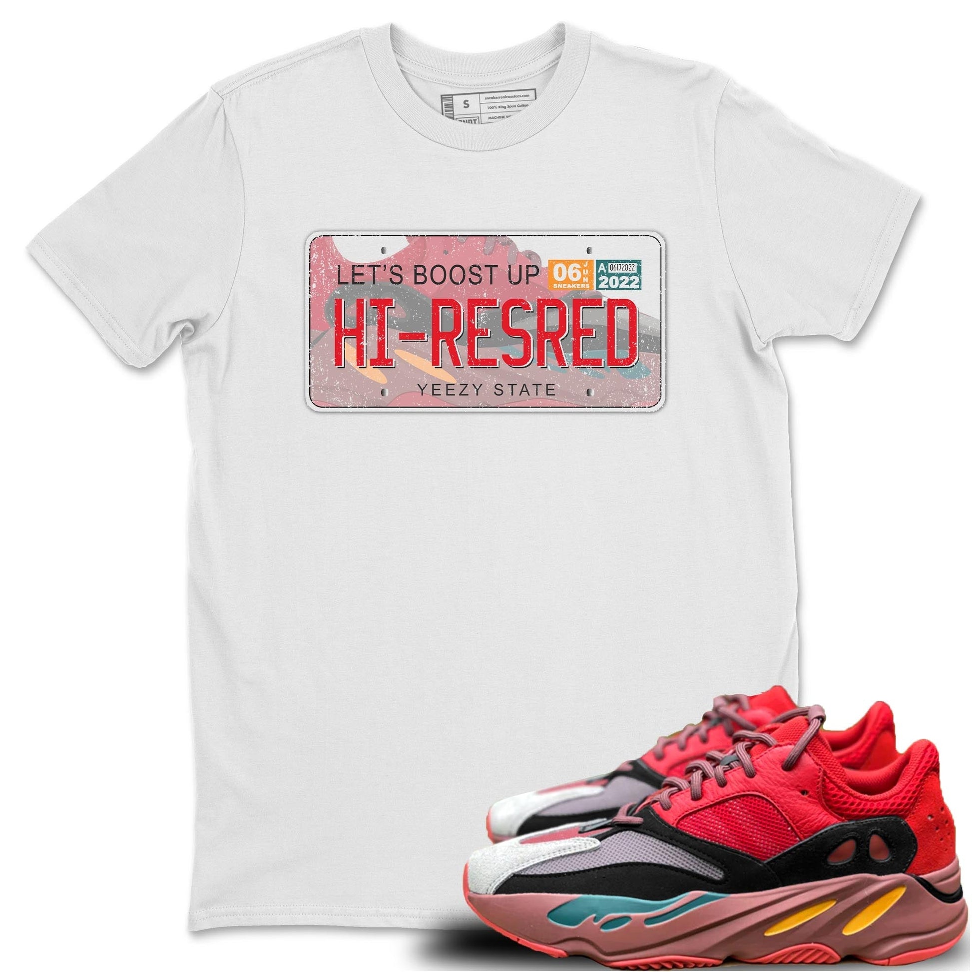 Yeezy 700 Hi-Res Red Sneaker Match Tees Yeezy Plate Sneaker Tees Yeezy 700 Hi-Res Red Sneaker Release Tees Unisex Shirts