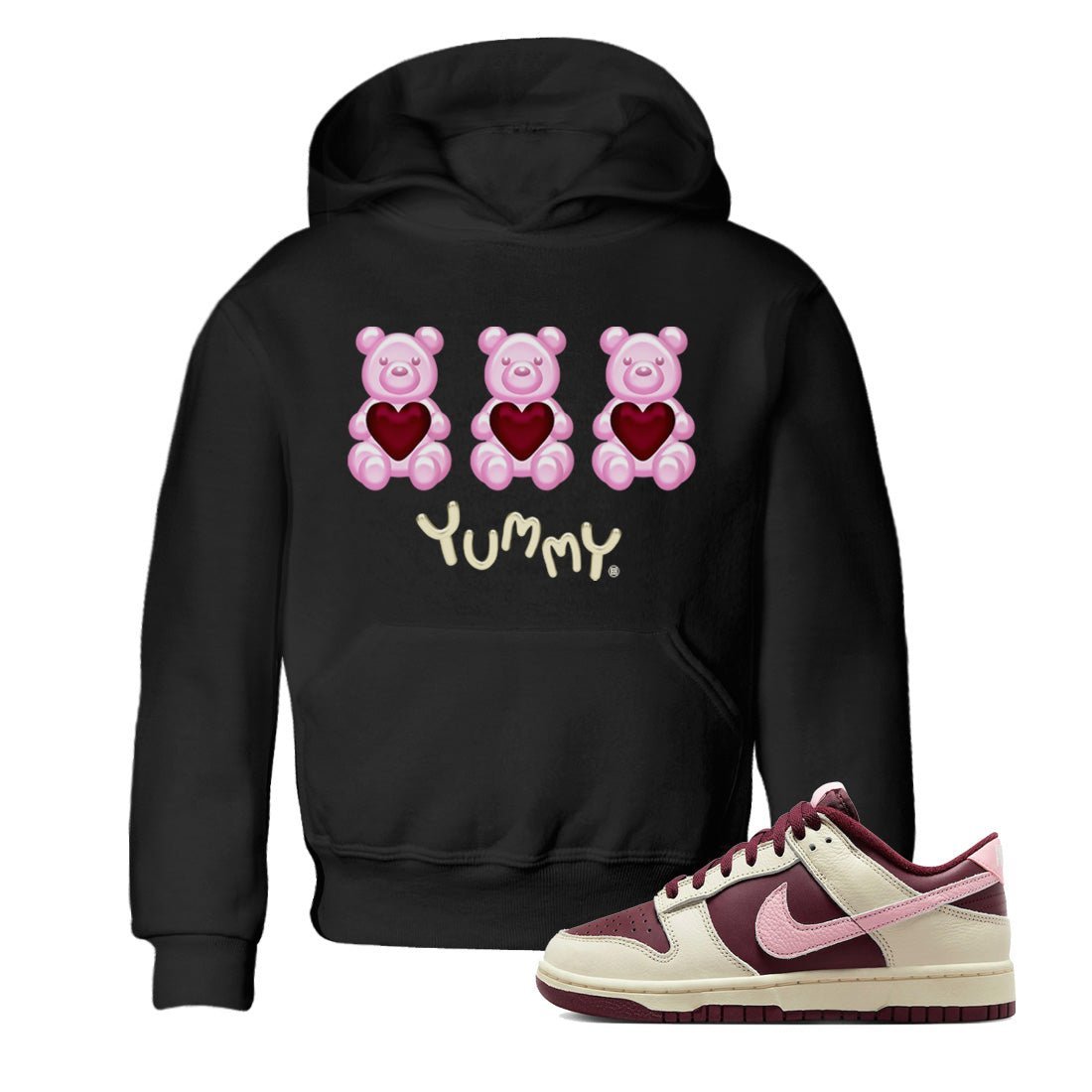 Dunk Valentines Day Sneaker Match Tees Yummy Bear Sneaker Tees Nike Dunk Valentine's Day Sneaker SNRT Sneaker Tees Kids Shirts
