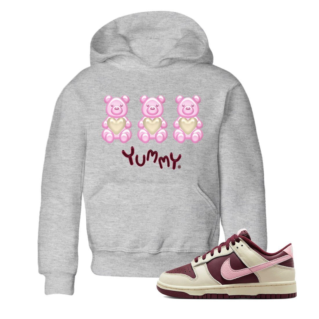 Dunk Valentines Day Sneaker Match Tees Yummy Bear Sneaker Tees Nike Dunk Valentine's Day Sneaker SNRT Sneaker Tees Kids Shirts