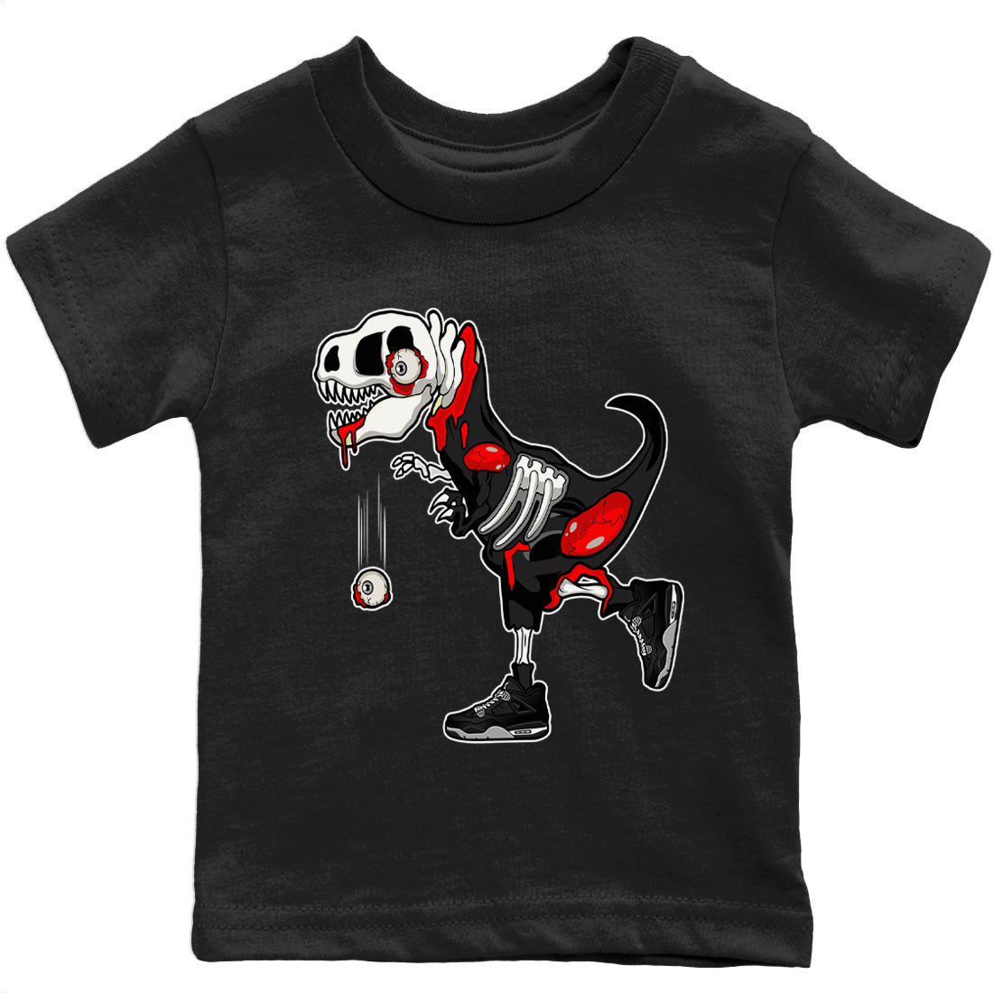 Jordan 4 Black Canvas unique Halloween sneaker tee Zombie Dino Sneaker Tees Jordan 4 Black Canvas Sneaker Release Tees Kids Shirts