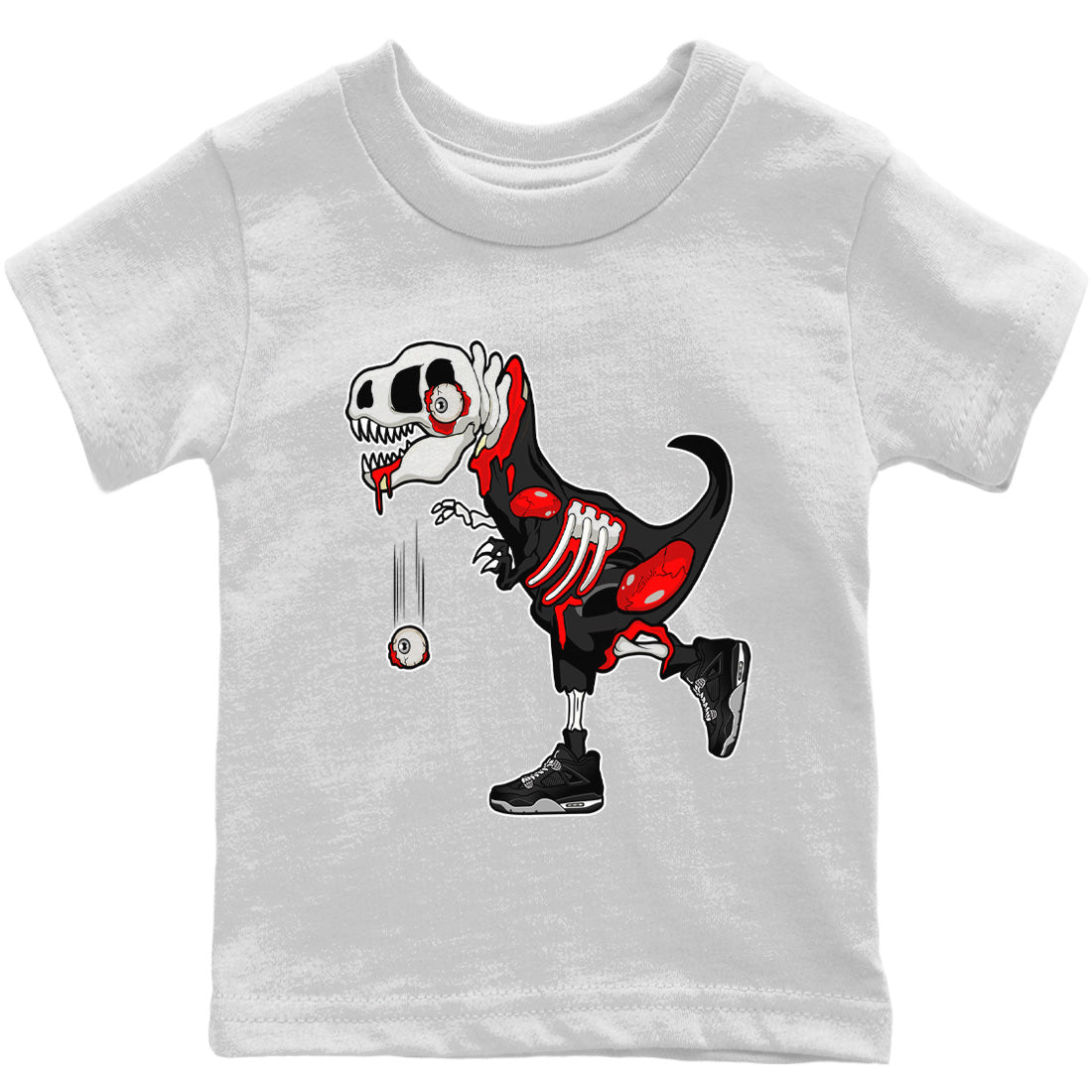 Jordan 4 Black Canvas unique Halloween sneaker tee Zombie Dino Sneaker Tees Jordan 4 Black Canvas Sneaker Release Tees Kids Shirts
