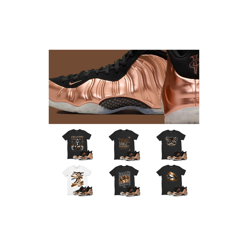 Air Foamposite One Metallic Copper SNRT Sneaker Match tees