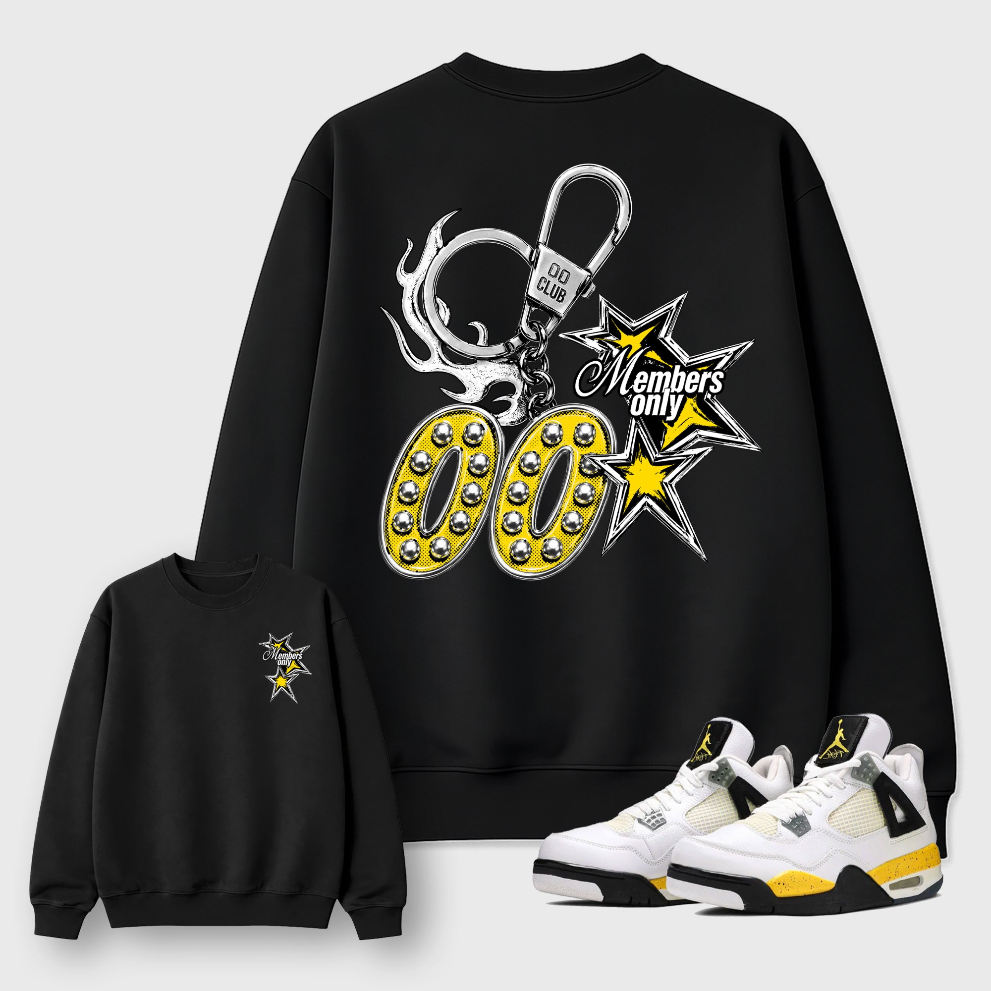 00 Club Members Only Graphic T-Shirt featuring original streetwear artwork designed to match the . Black Graphic Tee.