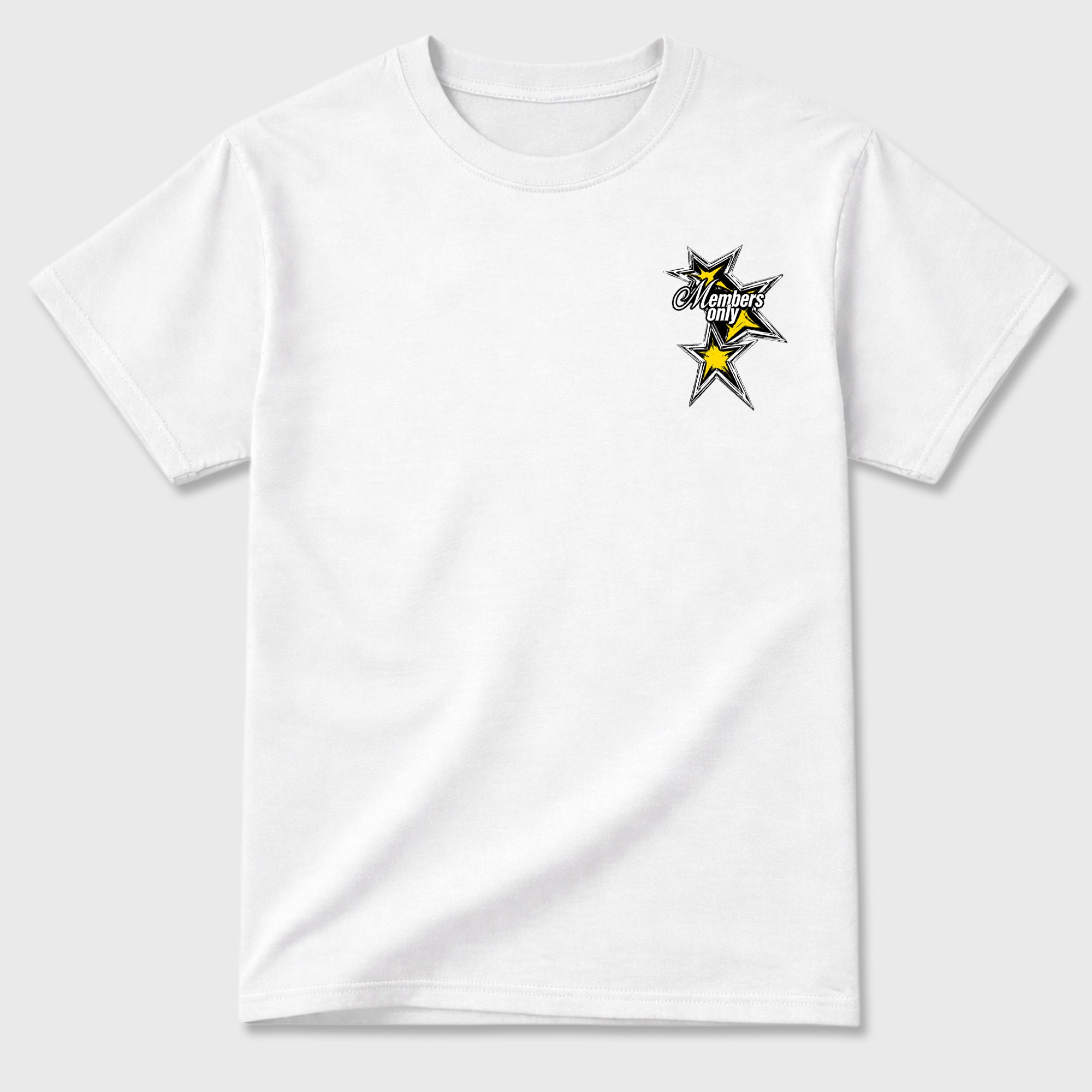 00 Club Members Only Graphic T-Shirt featuring original streetwear artwork designed to match the . White Graphic T-Shirt.