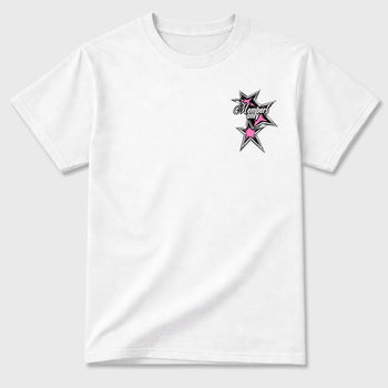 00 Members Only Graphic T-Shirt front and back tee designed for the 4s Comic, featuring coordinated color options for a perfect streetwear match. White shirt.