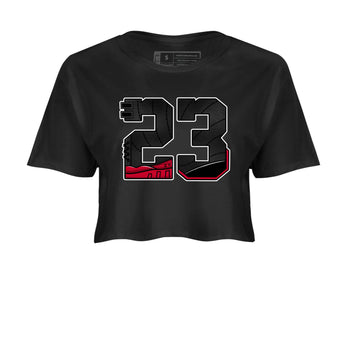 12s Flu Game shirts to match jordans 23 best t shirts to wear with jordans Air Jordan 12 Retro Flu Black and Varsity Red match shoes to clothes SNRT Sneaker Tees unisex cotton Black 2 crop tee