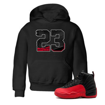 12s Flu Game shirts to match jordans 23 best t shirts to wear with jordans Air Jordan 12 Retro Flu Black and Varsity Red match shoes to clothes SNRT Sneaker Tees Youth Baby Black 1 tee