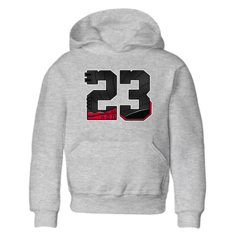 12s Flu Game shirts to match jordans 23 best t shirts to wear with jordans Air Jordan 12 Retro Flu Black and Varsity Red match shoes to clothes SNRT Sneaker Tees Youth Baby Heather Grey 2 tee