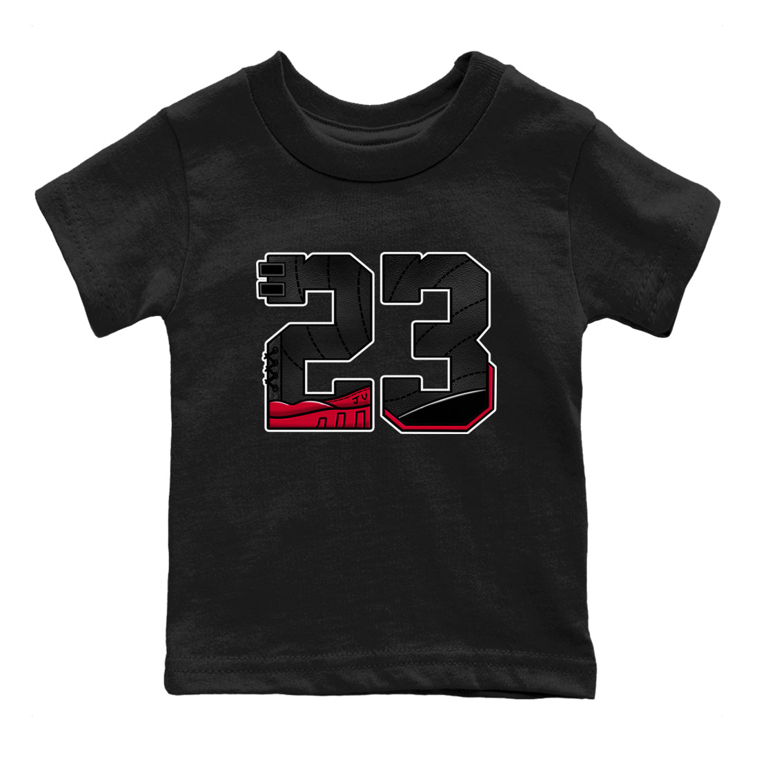 12s Flu Game shirts to match jordans 23 best t shirts to wear with jordans Air Jordan 12 Retro Flu Black and Varsity Red match shoes to clothes SNRT Sneaker Tees Youth Baby Black 2 tee