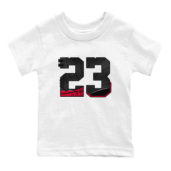 12s Flu Game shirts to match jordans 23 best t shirts to wear with jordans Air Jordan 12 Retro Flu Black and Varsity Red match shoes to clothes SNRT Sneaker Tees Youth Baby White 2 tee