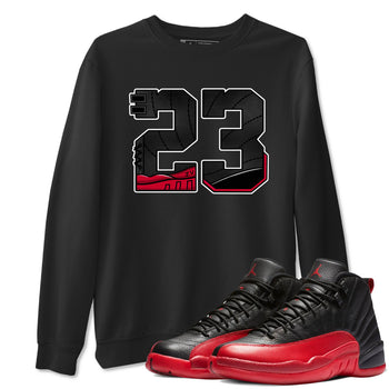 12s Flu Game shirts to match jordans 23 best t shirts to wear with jordans Air Jordan 12 Retro Flu Black and Varsity Red match shoes to clothes SNRT Sneaker Tees unisex cotton Black 1 shirts