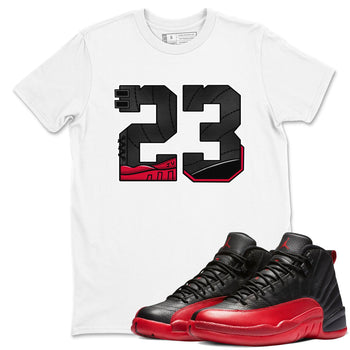 12s Flu Game shirts to match jordans 23 best t shirts to wear with jordans Air Jordan 12 Retro Flu Black and Varsity Red match shoes to clothes SNRT Sneaker Tees unisex cotton White 1 shirts
