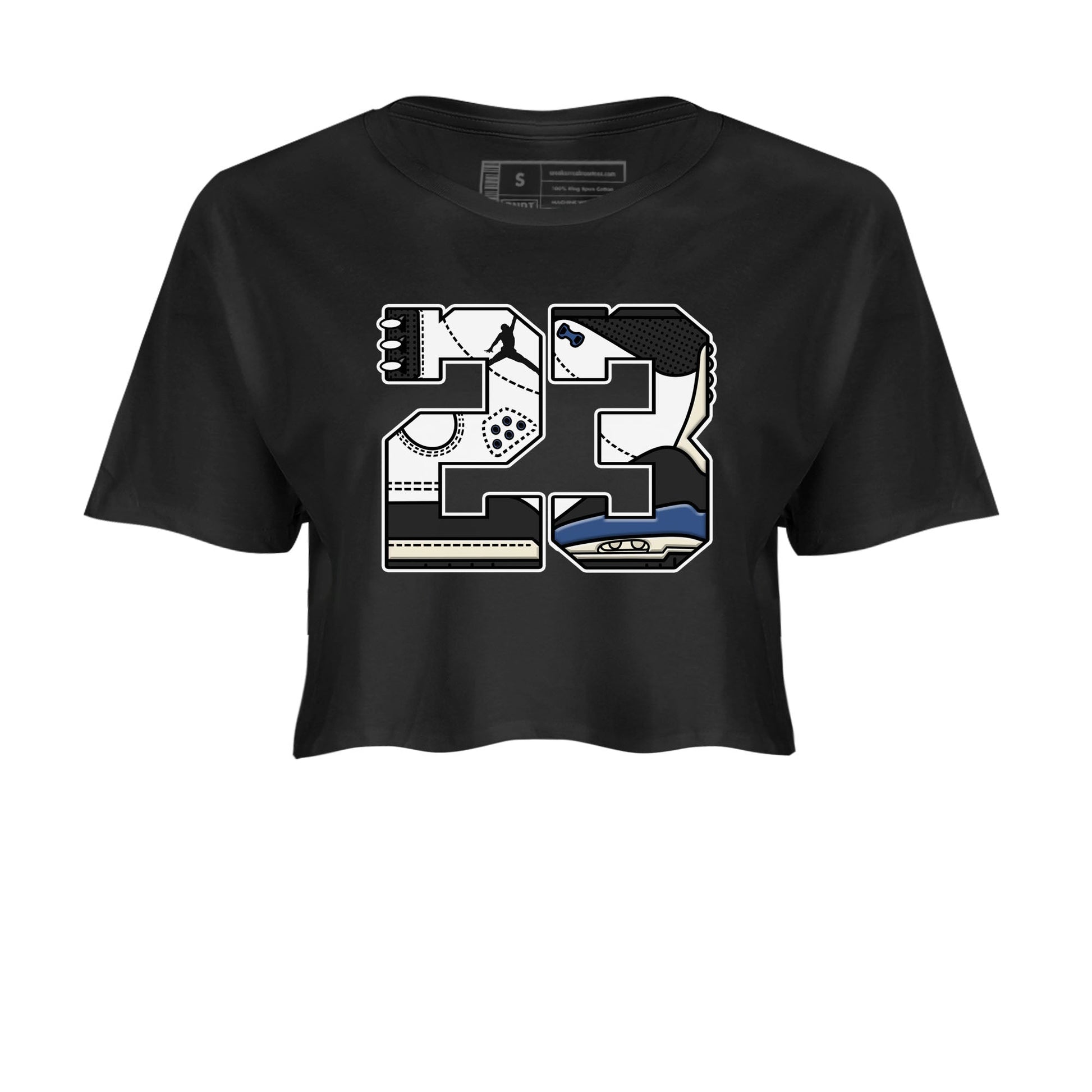3s For The Love to match jordans 23 sneaker match tees A Ma Maniere x Air Jordan 3 Diffused Blue match shoes to clothes SNRT Sneaker Tees unisex cotton Black 2 crop tee