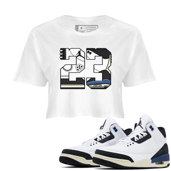 3s For The Love to match jordans 23 sneaker match tees A Ma Maniere x Air Jordan 3 Diffused Blue match shoes to clothes SNRT Sneaker Tees unisex cotton White 1 crop tee