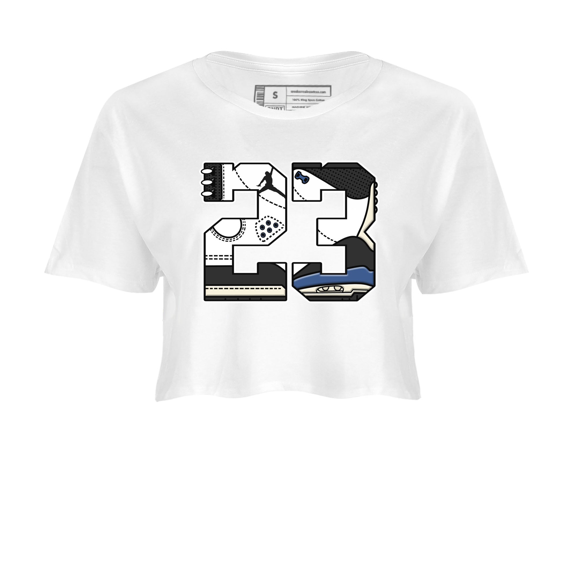 3s For The Love to match jordans 23 sneaker match tees A Ma Maniere x Air Jordan 3 Diffused Blue match shoes to clothes SNRT Sneaker Tees unisex cotton White 2 crop tee