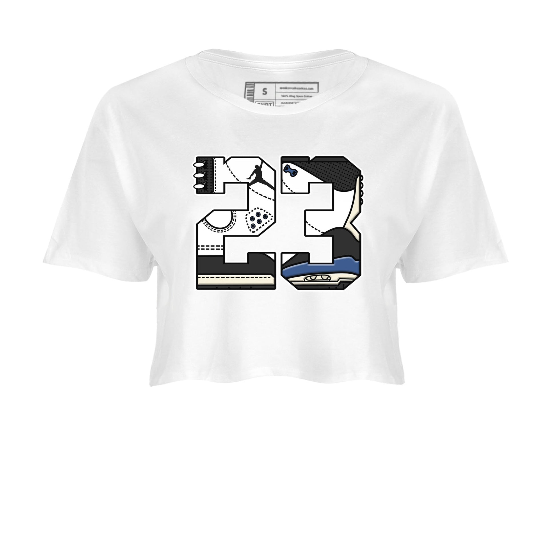 3s For The Love to match jordans 23 sneaker match tees A Ma Maniere x Air Jordan 3 Diffused Blue match shoes to clothes SNRT Sneaker Tees unisex cotton White 2 crop tee