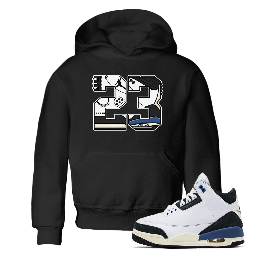 3s For The Love to match jordans 23 sneaker match tees A Ma Maniere x Air Jordan 3 Diffused Blue match shoes to clothes SNRT Sneaker Tees Youth Baby Black 1 tee