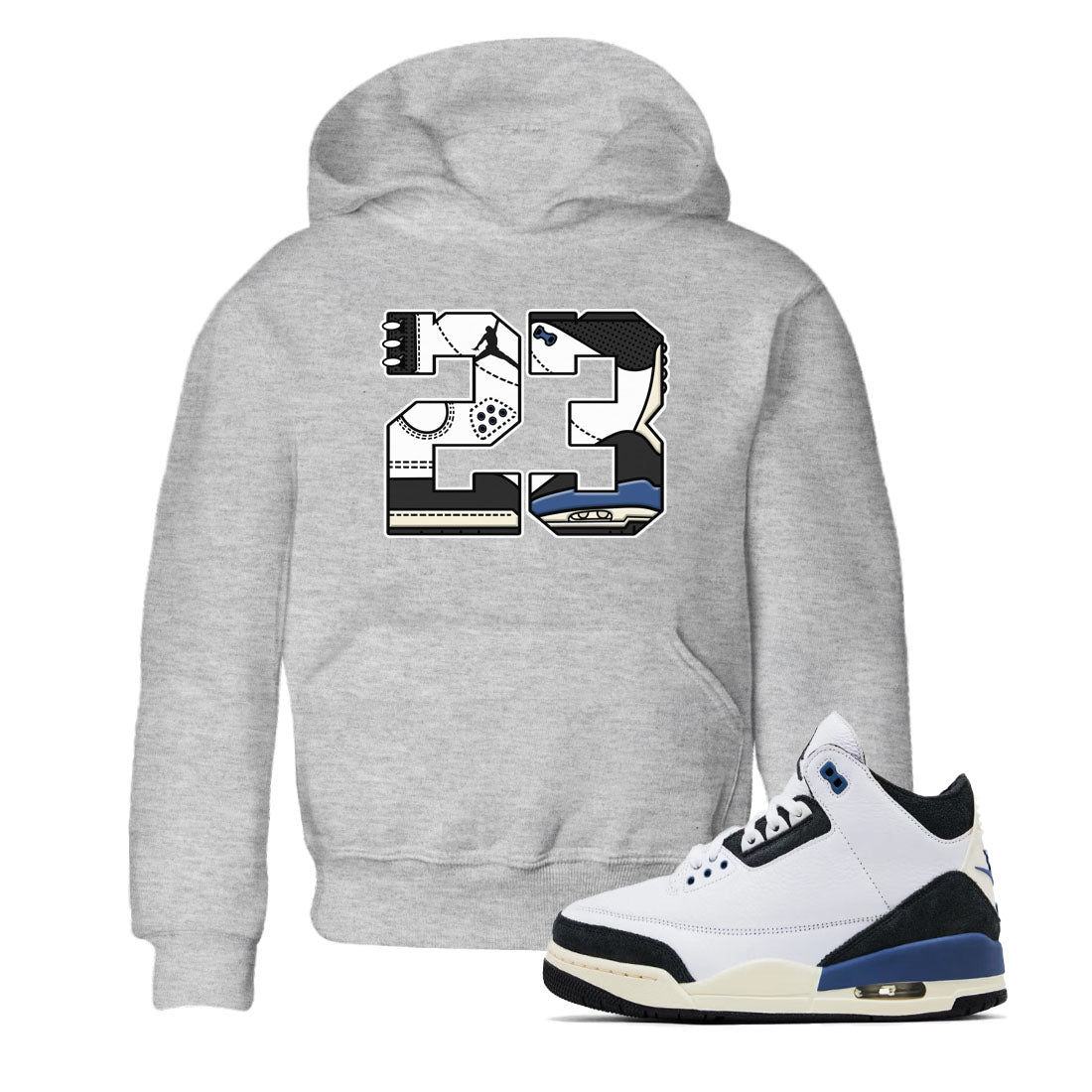 3s For The Love to match jordans 23 sneaker match tees A Ma Maniere x Air Jordan 3 Diffused Blue match shoes to clothes SNRT Sneaker Tees Youth Baby Heather Grey 1 tee