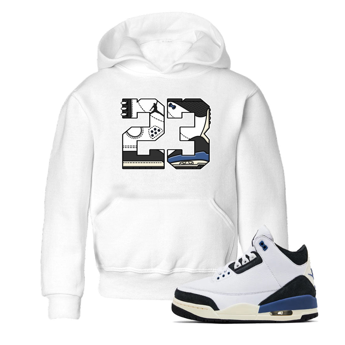 3s For The Love to match jordans 23 sneaker match tees A Ma Maniere x Air Jordan 3 Diffused Blue match shoes to clothes SNRT Sneaker Tees Youth Baby White 1 tee