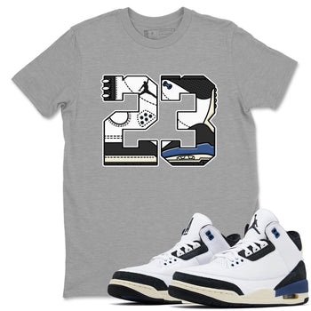 3s For The Love to match jordans 23 sneaker match tees A Ma Maniere x Air Jordan 3 Diffused Blue match shoes to clothes SNRT Sneaker Tees unisex cotton Heather Grey 1 shirts