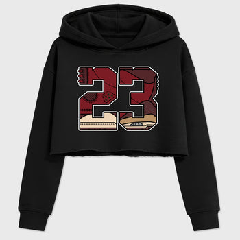 23 women’s crop tee designed to match the Air Jordan 3 Bin 23, featuring coordinated Black 2 options for a perfect streetwear vibe.