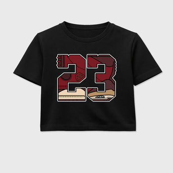 23 women’s crop tee designed to match the Air Jordan 3 Bin 23, featuring coordinated Black 2 options for a perfect streetwear vibe.