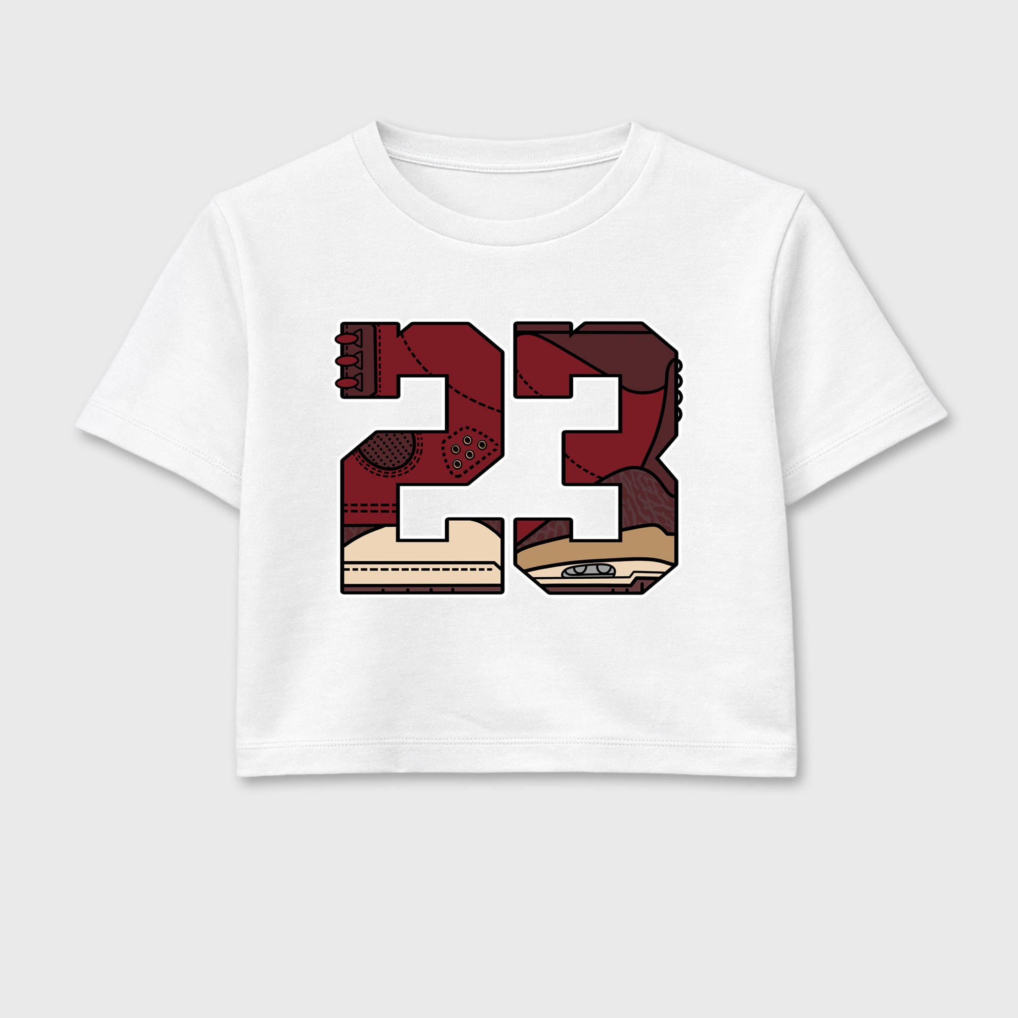 23 women’s crop tee designed to match the Air Jordan 3 Bin 23, featuring coordinated White 2 options for a perfect streetwear vibe.