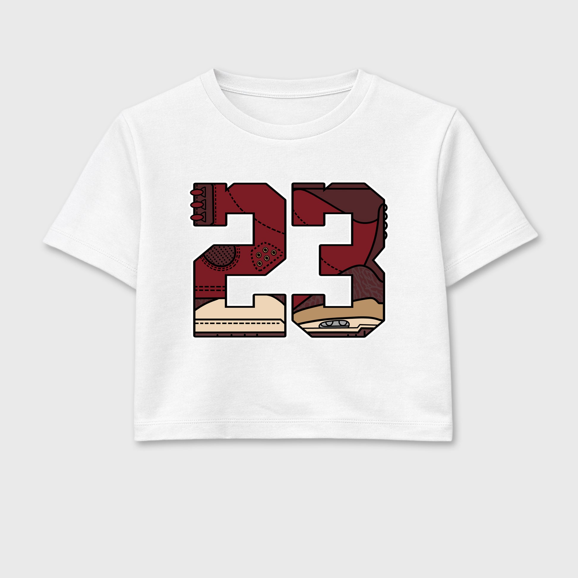 23 women’s crop tee designed to match the Air Jordan 3 Bin 23, featuring coordinated White 2 options for a perfect streetwear vibe.