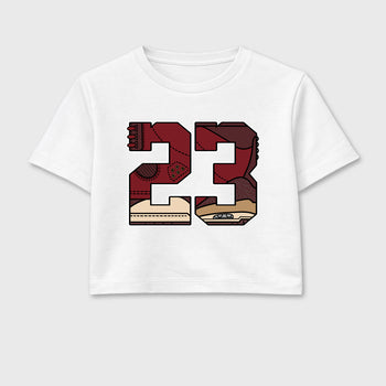 23 women’s crop tee designed to match the Air Jordan 3 Bin 23, featuring coordinated White 2 options for a perfect streetwear vibe.