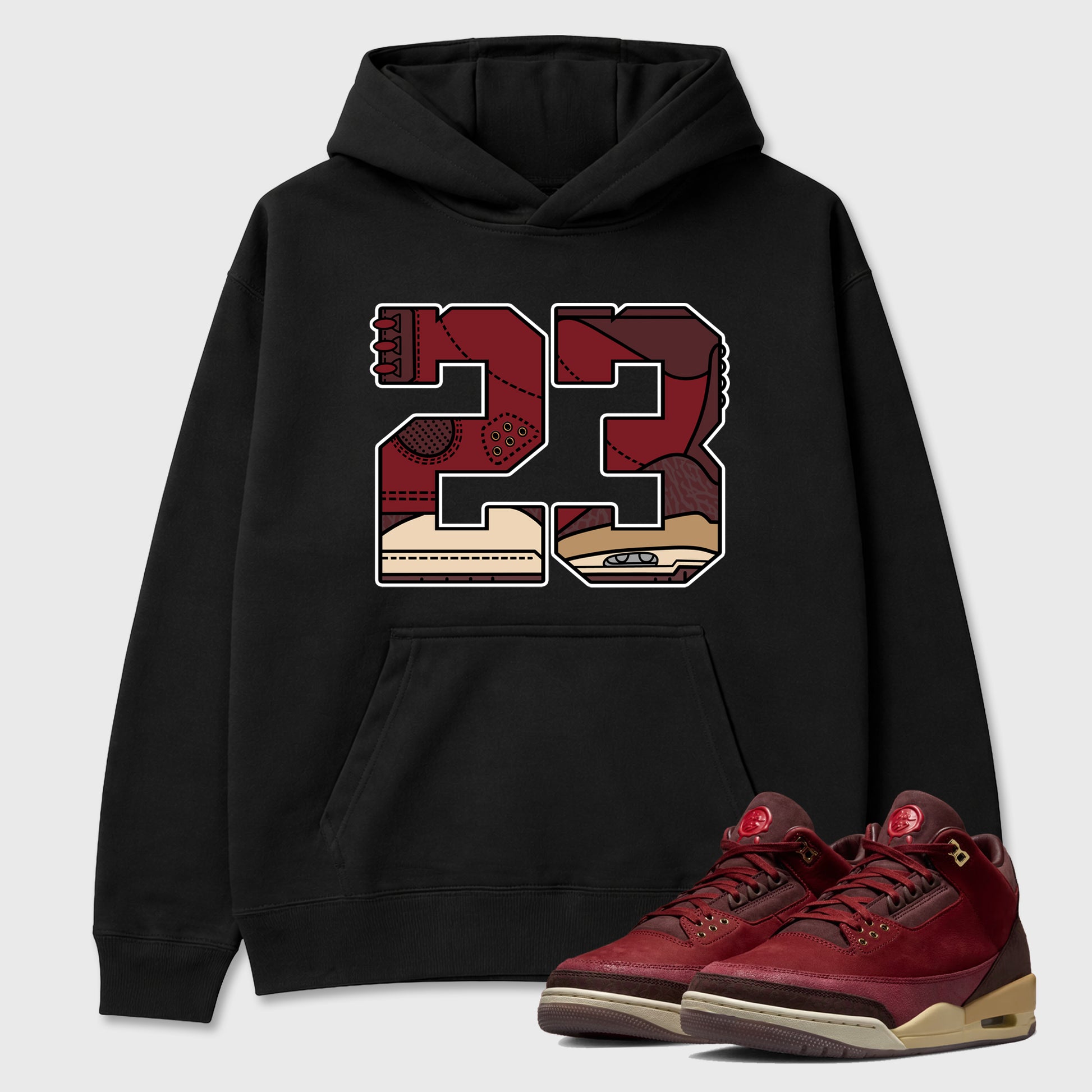 23 Graphic T-Shirt sneaker match tee designed for the Air Jordan 3 Bin 23, featuring coordinated color options for a perfect streetwear match. Black 1 shirt.