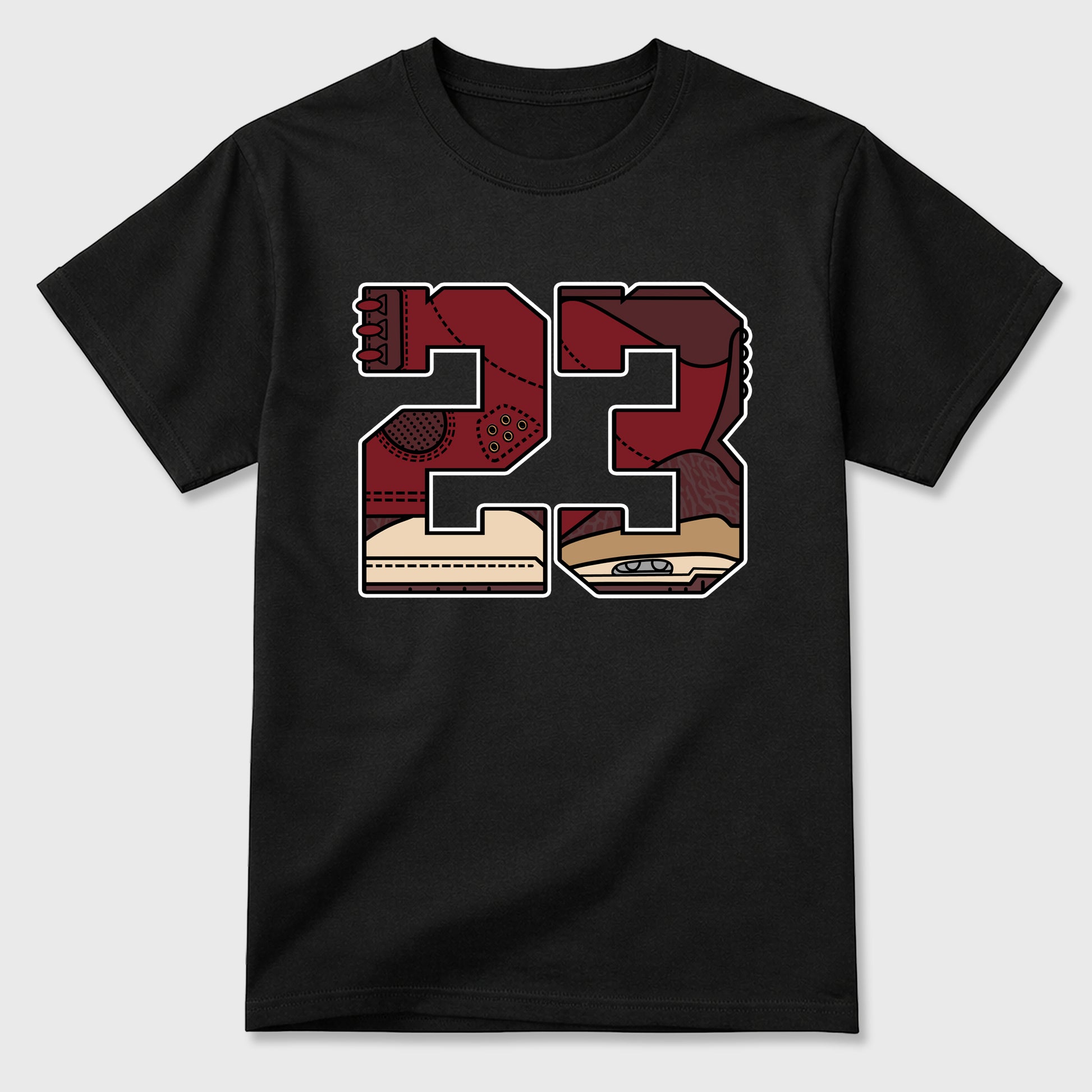 23 Graphic T-Shirt sneaker match tee designed for the Air Jordan 3 Bin 23, featuring coordinated color options for a perfect streetwear match. Black 2 shirt.