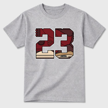 23 Graphic T-Shirt sneaker match tee designed for the Air Jordan 3 Bin 23, featuring coordinated color options for a perfect streetwear match. Heather Grey 2 shirt.