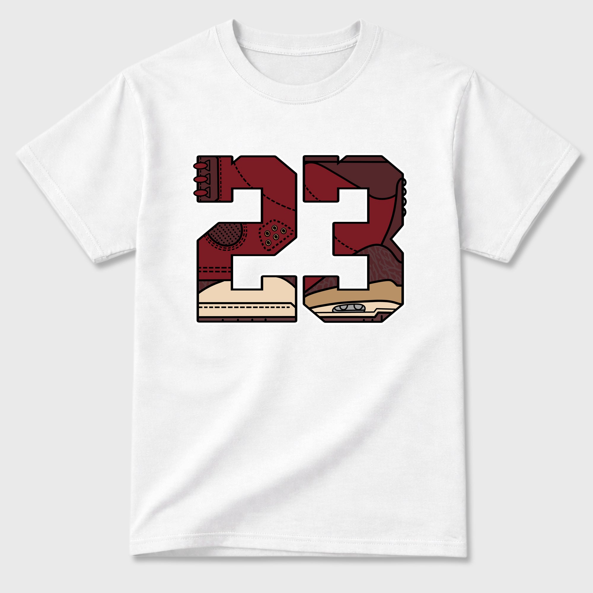 23 Graphic T-Shirt sneaker match tee designed for the Air Jordan 3 Bin 23, featuring coordinated color options for a perfect streetwear match. White 2 shirt.