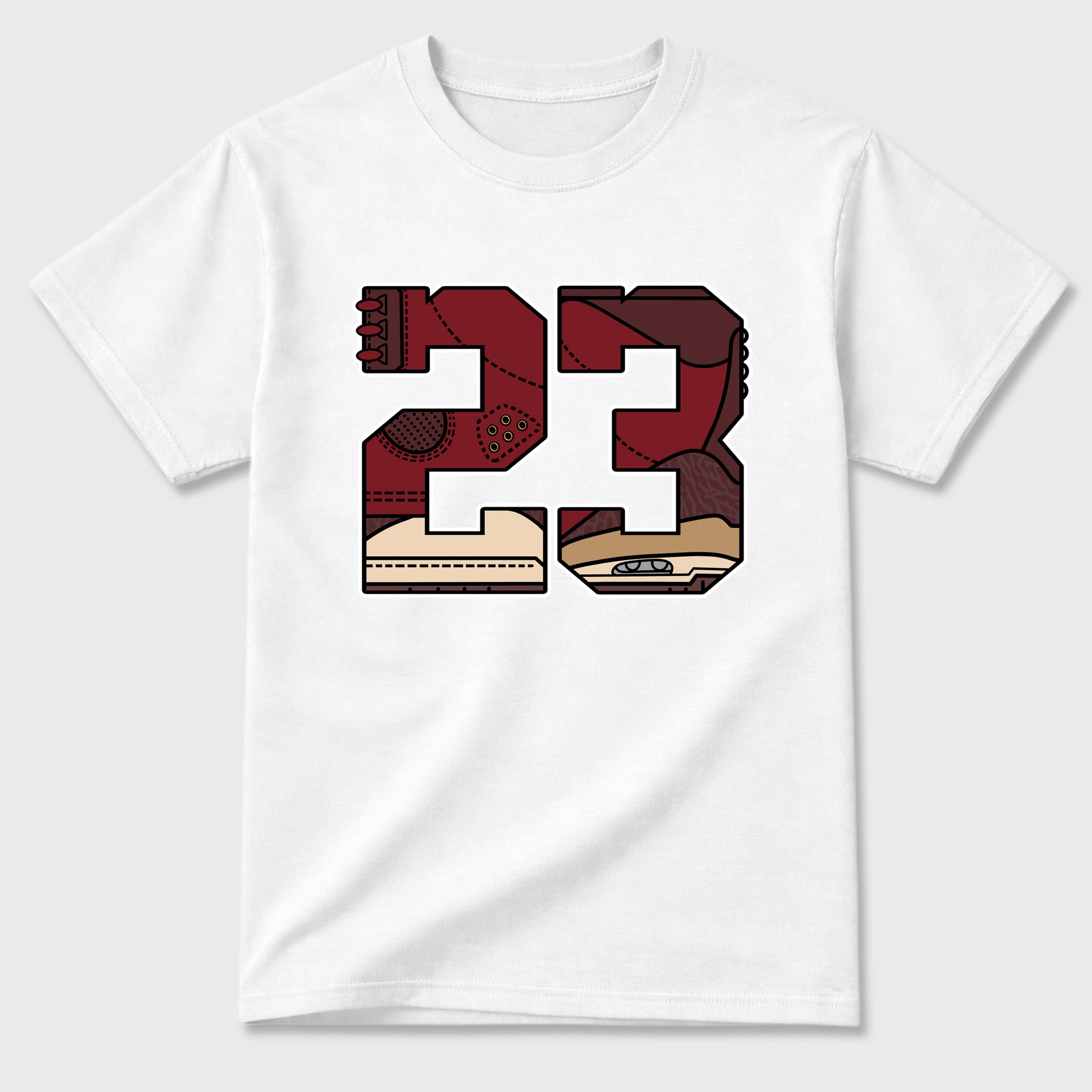 23 Graphic T-Shirt sneaker match tee designed for the Air Jordan 3 Bin 23, featuring coordinated color options for a perfect streetwear match. White 2 shirt.