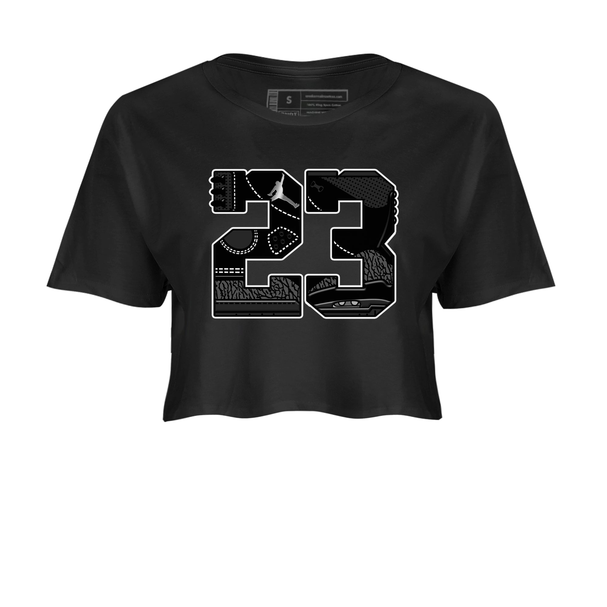 Air Jordan 3 Black Cat shirts to match jordans 23 sneaker match tees Jordan 3 Retro Black Cat best t shirts to wear with jordans SNRT Sneaker Tees unisex cotton Black 2 crop tee