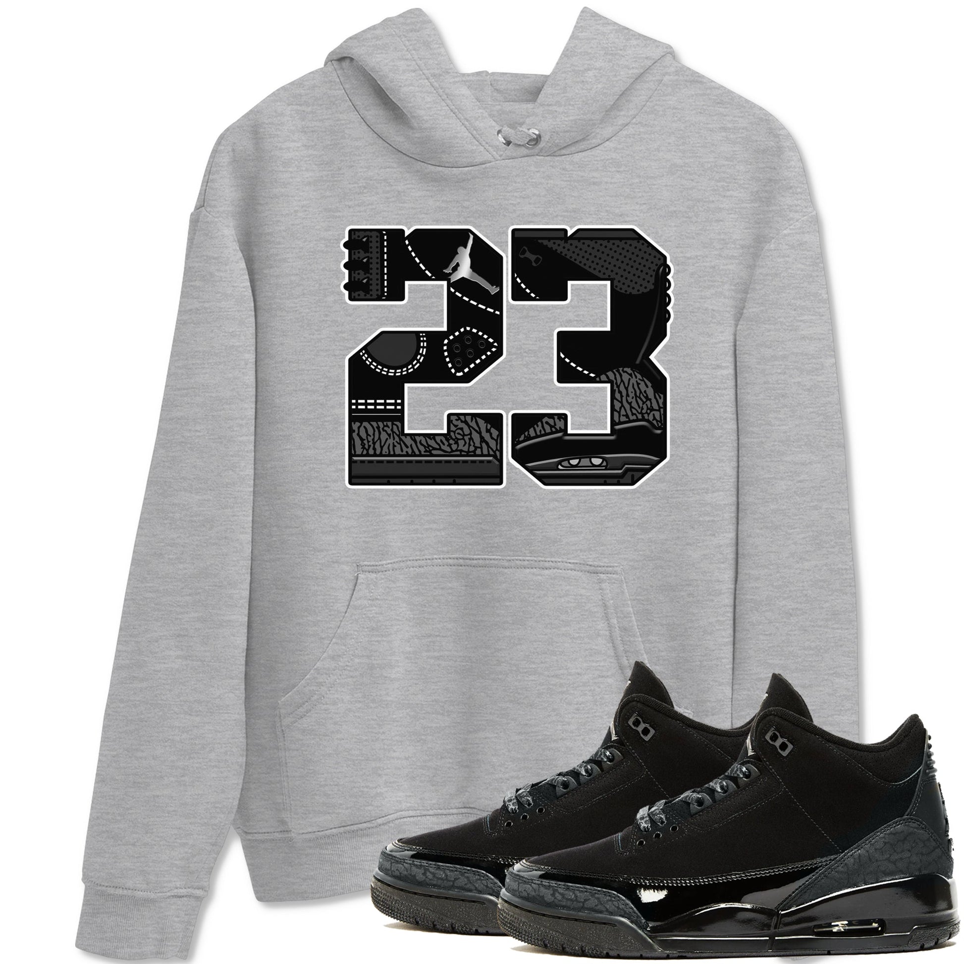Air Jordan 3 Black Cat shirts to match jordans 23 sneaker match tees Jordan 3 Retro Black Cat best t shirts to wear with jordans SNRT Sneaker Tees unisex cotton Heather Grey 1 shirts