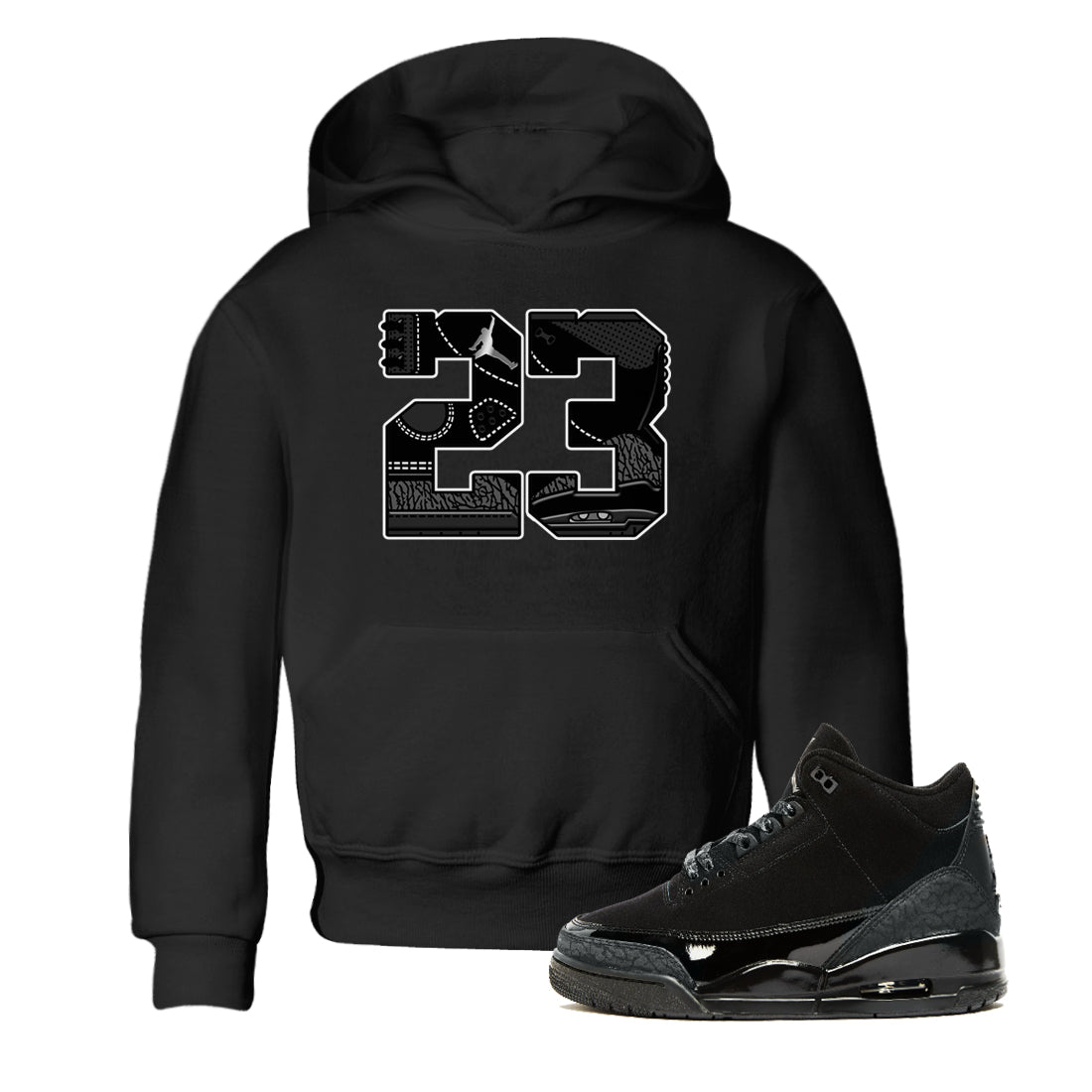 Air Jordan 3 Black Cat shirts to match jordans 23 sneaker match tees Jordan 3 Retro Black Cat best t shirts to wear with jordans SNRT Sneaker Tees Youth Baby Black 1 tee